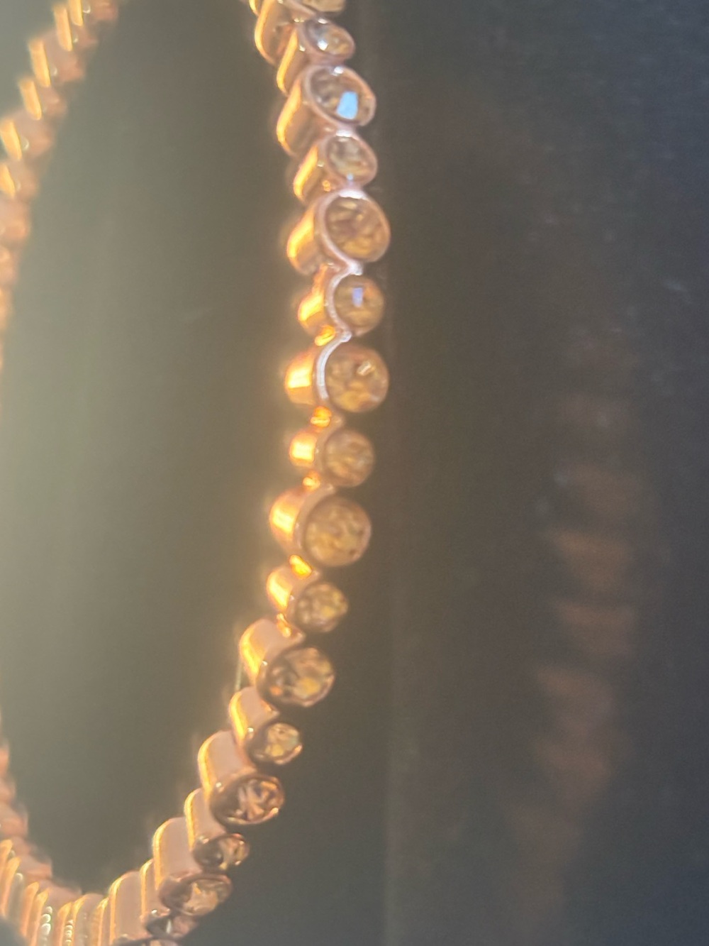 Goldtone Crystal Hoop bracelet - Elegant Women's Jewelry